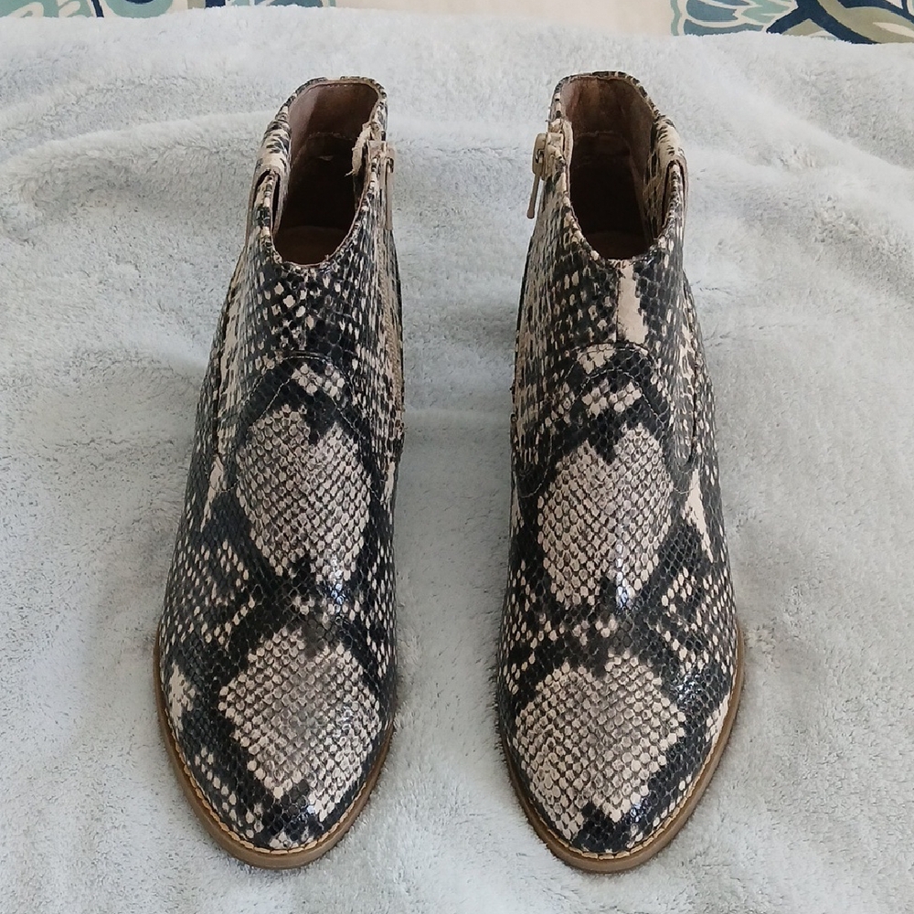 Vionic Snakeskin Ankle Boots